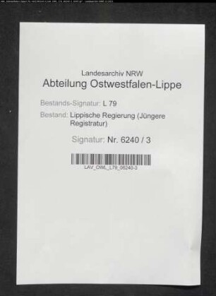 Vorstellungslisten des Aushebungsbezirks Lage