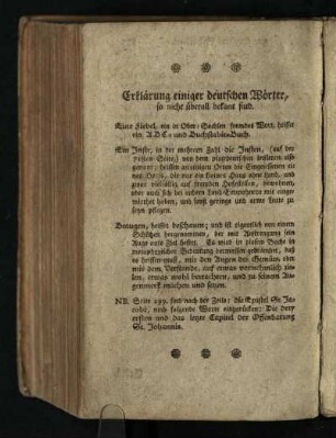 Erklaerung einiger deutschen Woerter, so nicht ueberall bekant sind