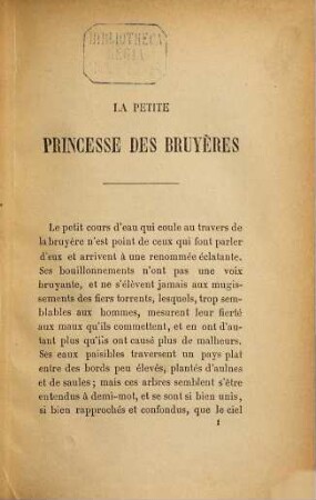La petite princesse des bruyères par E. Marlitt [= Pseud. für Eugenie John] : Traduit de l'allemand par Emmeline Raymond, 1