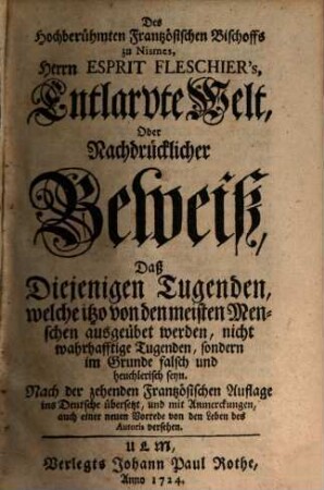 Entlarvte Welt ...