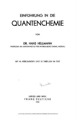 Einführung in die Quantenchemie