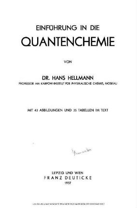 Einführung in die Quantenchemie