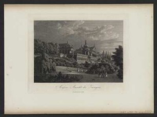 Ansicht des Zwingers in Dresden, Stich, um 1850 : Aeußere Ansicht des Zwingers. - Dresden : Arnold , [ca. 1850]. - 1 Kunstbl. : color. Stahlstich ; 23 x 16 cm +++ Auch uncoloriert erschienen