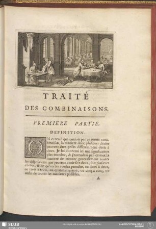 Traité Des Combinaisons. Premiere Partie