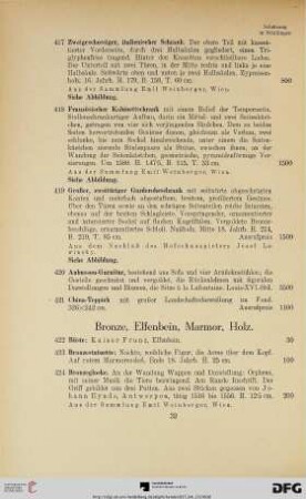 Bronze, Elfenbein, Marmor, Holz (Nr. 422-440)