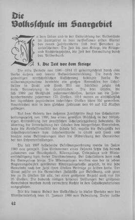 Die Volksschule im Saargebiet.