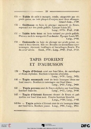 Tapisseries (Nr. 144-152)