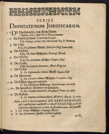 Series Disputationum Iuridicarum.