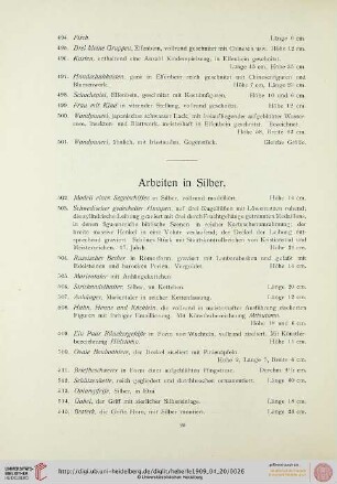 Arbeiten in Silber (Nr. 502-527)