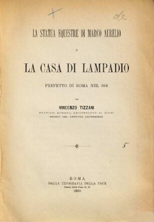 La statua equestre di Marco Aurelio e la casa di Lampadio Prefetto di Roma nel 366