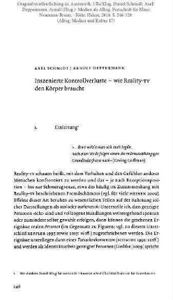 Inszenierte Kontrollverluste - wie Reality-TV den Körper braucht