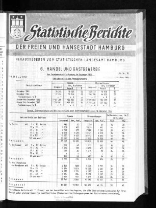 Der Fremdenverkehr in Hamburg im Dezember 1963 : Lfd. Nr. 16
