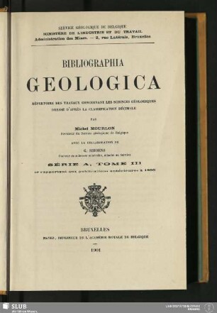 3.1901: Bibliographia geologica