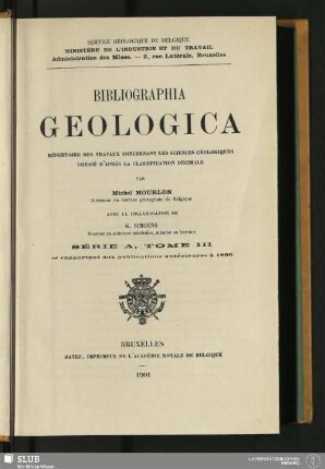 3.1901: Bibliographia geologica