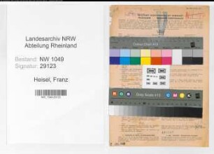 Entnazifizierung Franz Heisel , geb. 15.08.1888 (Hauptwachtmeister)