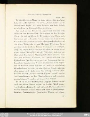 Gärtchen oder Imperium