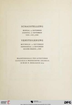 Schaustellung / Versteigerung