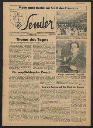 Betriebszeitung 'WF-Sender', Nr.2/1959 (16. Januar 1959)