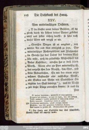 XXV. Von mittelmäßigen Dichtern.