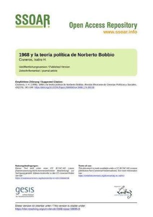 1968 y la teoría política de Norberto Bobbio