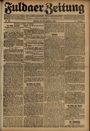 Ausgabe vom Montag, den 25. Februar 1918.