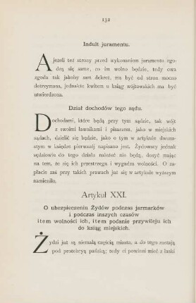 Artykul XXI. O ubezpieczeniu zydow podczas jarmarkow ...