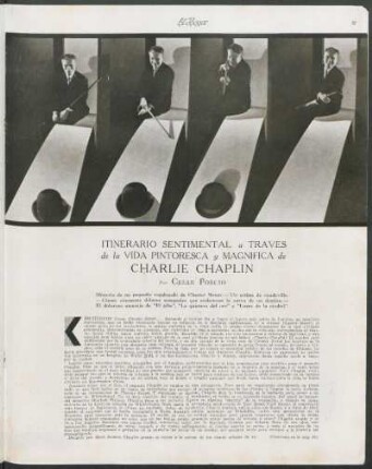 Itinerario sentimental a través de la vida pintoresca y magnífica de Charlie Chaplin