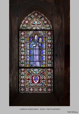 Apsisfenster der Unterkirche mit Heiligen : Heilige Klara
