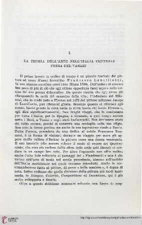 I. La teoria dell’arte nell’Italia centrale prima del Vasari