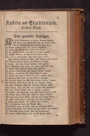 Fabeln und Erzehlungen. Erstes Buch.