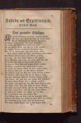 Fabeln und Erzehlungen. Erstes Buch.