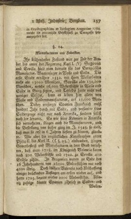 §. 14. Manufacturen und Fabriken.