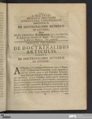 Tractatio Doctrinalis.