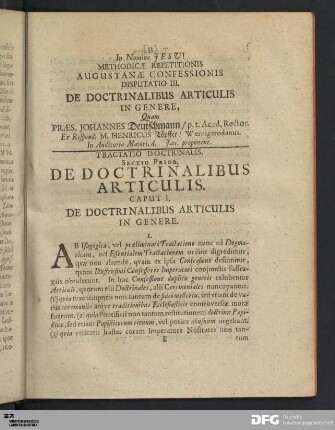 Tractatio Doctrinalis.