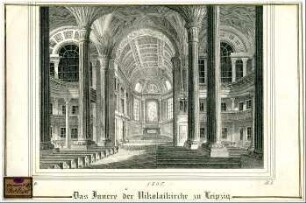 Das Innere der Nikolaikirche zu Leipzig. 1835.