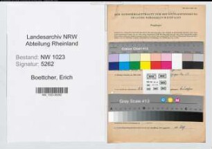 Entnazifizierung Erich Boettcher , geb. 25.12.1901 (Stadtoberinspektor)