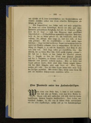 42. Eine Rundreise unter den Kalenderheiligen.
