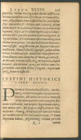 Iustini Historici Liber XXXIIII.