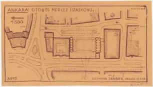 Gesamtbebauungsplan Ankara Teilbebauungsplan innere Stadt: Lageplan 1:500, Baublock an der Bankalar Caddesi zwischen Anafartalar und Kizil Bey Caddesi