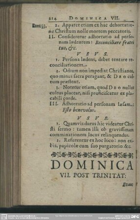 Dominica Dominica VII. Post Trinitat: