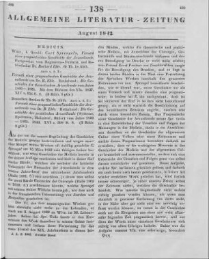 Sprengel, C. ; Eble, B.: Versuch einer pragmatischen Geschichte der Arzneikunde. T. 6. Abt. 1-2. Wien: Gerold 1837-40 Enthaltend: Die Geschichte der praktischen Arzneikunde vom Jahre 1800 - 1825