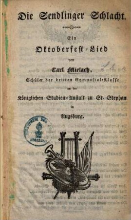 Die Sendlinger Schlacht : ein Oktoberfest-Lied