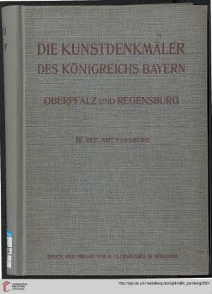 2,4: Kunstdenkmäler des Königreichs Bayern: Bezirksamt Parsberg