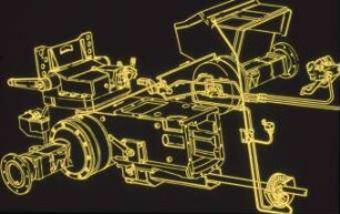 Schemazeichnung: Traktor, Antriebs- und Anbausystem, Getriebe
