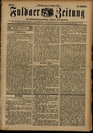 Erste Ausgabe vom Mittwoch, den 06. Oktober 1897.