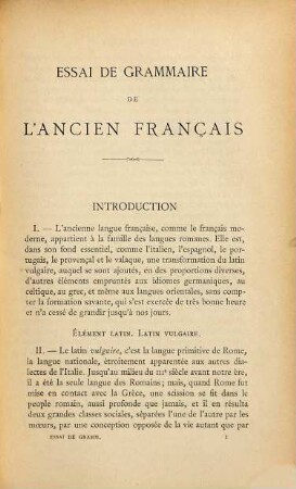 Essai de grammaire de l'ancien français 