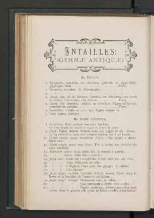 Intailles: (Gemmæ Antiquæ)