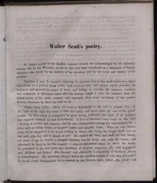 Walter Scott's poetry