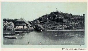 Postkartenalbum. "Gruss aus Karlsruhe". Stadtgartensee