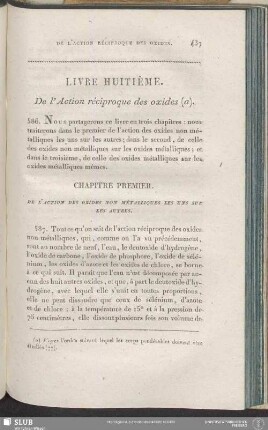 Livre Huitième. De L'Action réciproque des oxides
